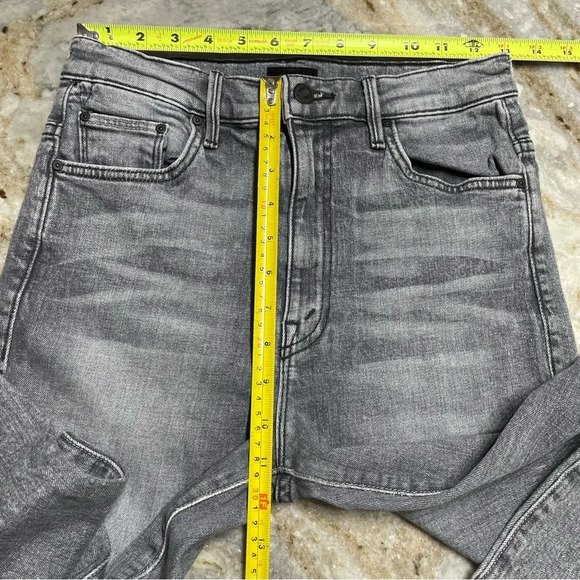 MOTHER The Swooner Ankle Zip Skinny Jeans Stretch Denim Static Light Grey Wash - Picture 9 of 15